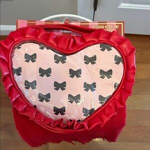 Red Heart Tote with Bow Accent